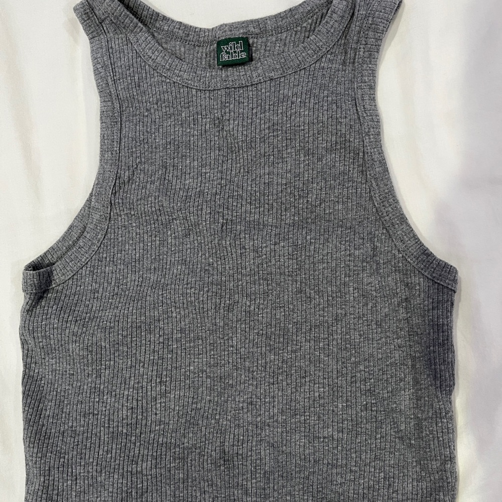Wild Fable Charcoal Ribbed Sleeveless Top